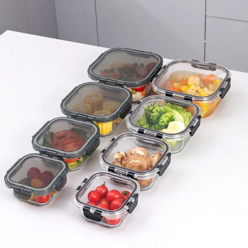 1230ml Home Lunch Box Microwave Glass Bowl Glass Crisper with Cover